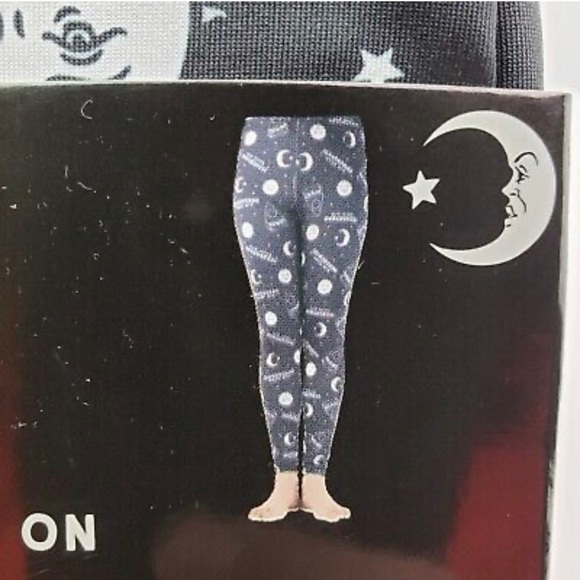 Has to Ouija Mystifying Oracle Leggings Tights  Size L/L Black White Leggings - Picture 2 of 4